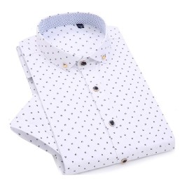 SKR077  訂做短袖波點印花恤衫款式  自製男裝印花恤衫款式   設計休閒印花恤衫款式   印花恤衫製衣廠 SKR077  訂做短袖波點印花恤衫款式  自製男裝印花恤衫款式   設計休閒印花恤衫款式   印花恤衫製衣廠